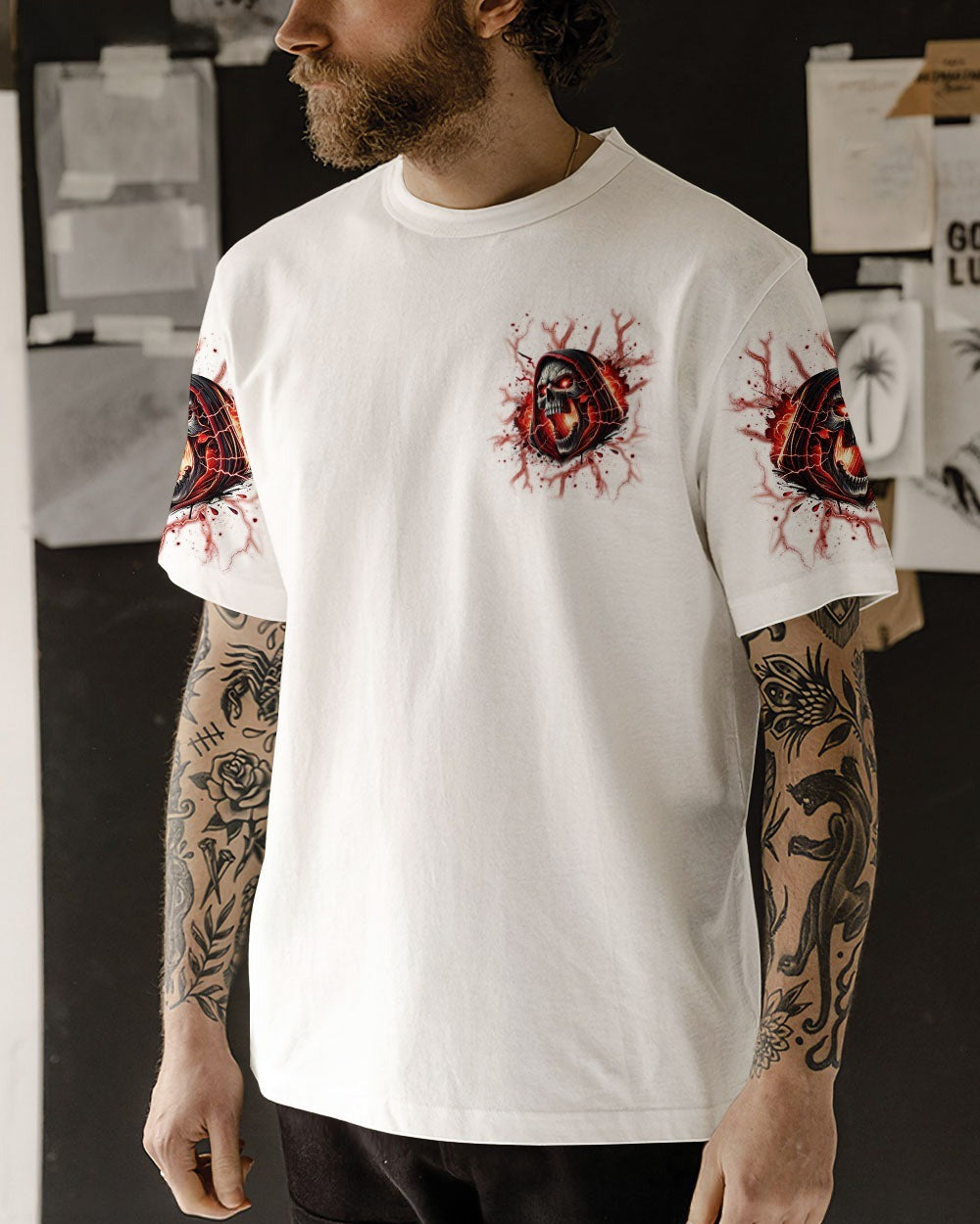 BLISSCORNERS I'M NOT ANTI-SOCIAL MAD SKULL REAPER ALL OVER PRINT