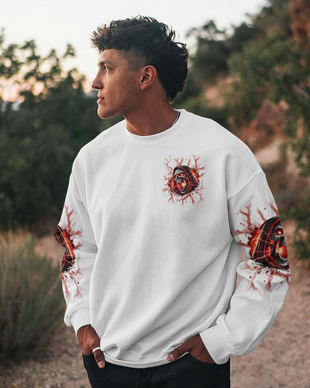 BLISSCORNERS I'M NOT ANTI-SOCIAL MAD SKULL REAPER ALL OVER PRINT