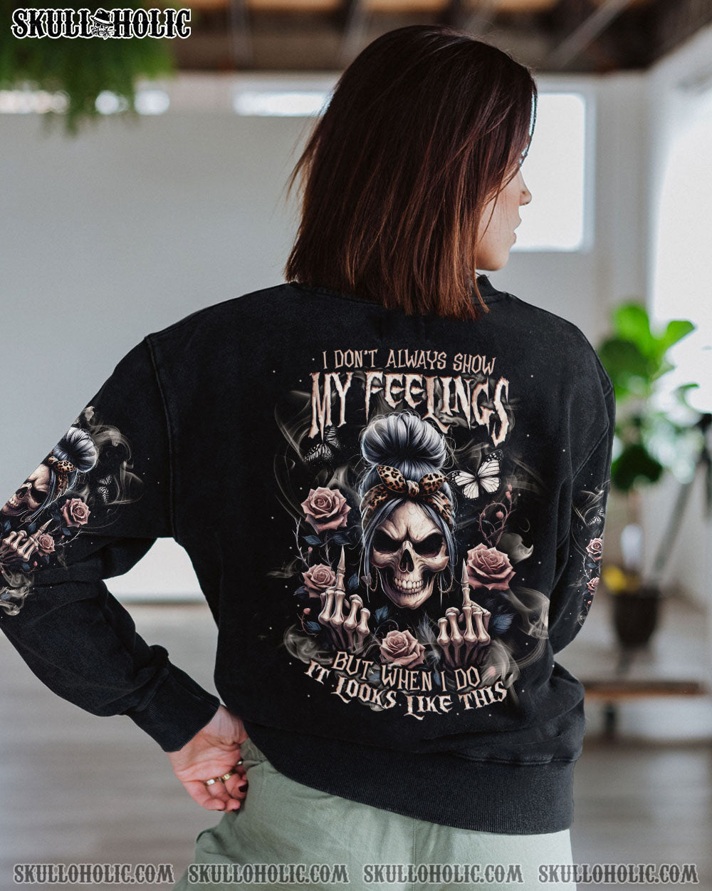 BLISSCORNERS PERSON WHO TOOK ADVANTAGE OF MY KINDNESS MESSY BUN SKULL ALL OVER PRINT