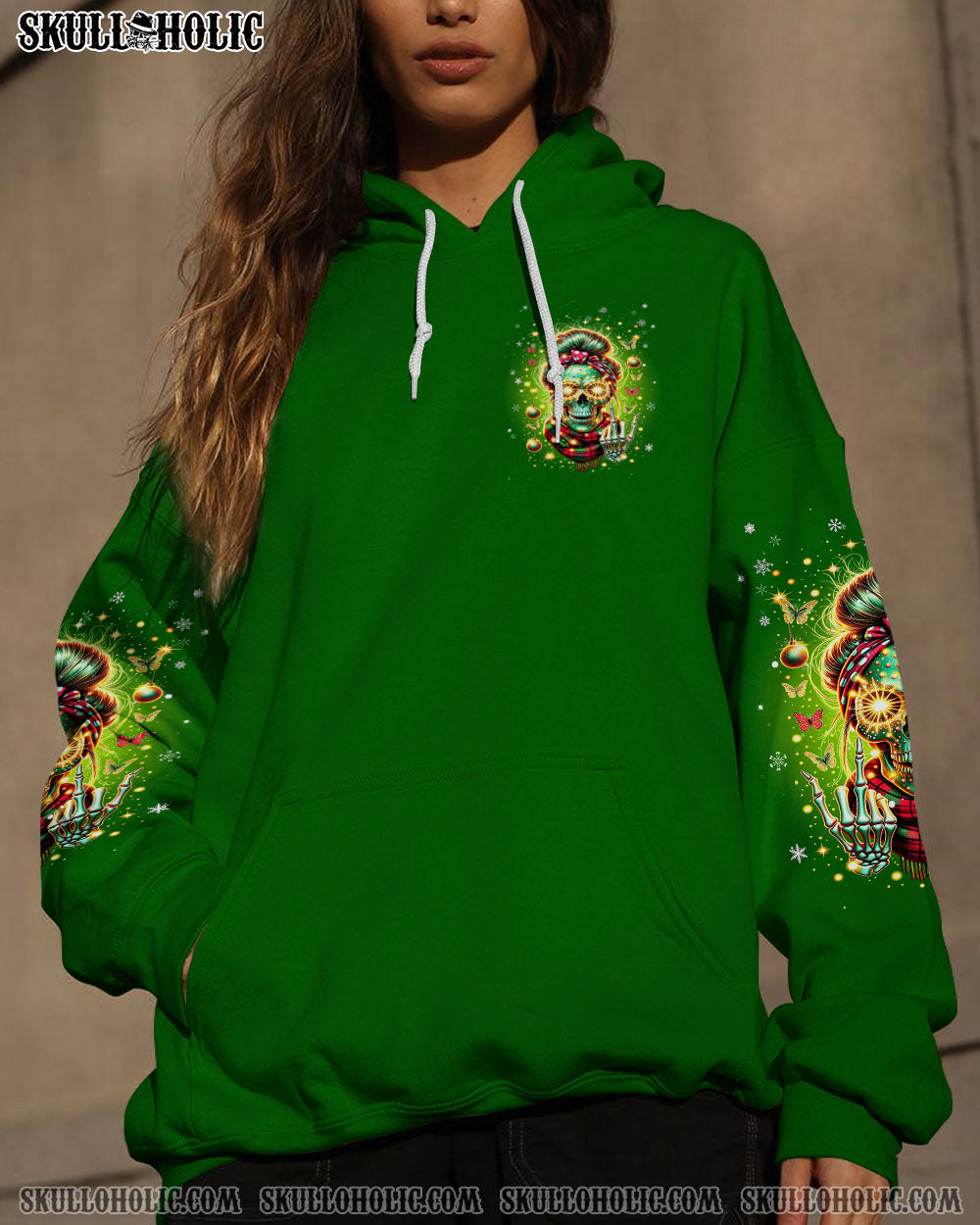 BLISSCORNERS MY GIVE A F IS BROKEN CHRISTMAS MESSY BUN ALL OVER PRINT