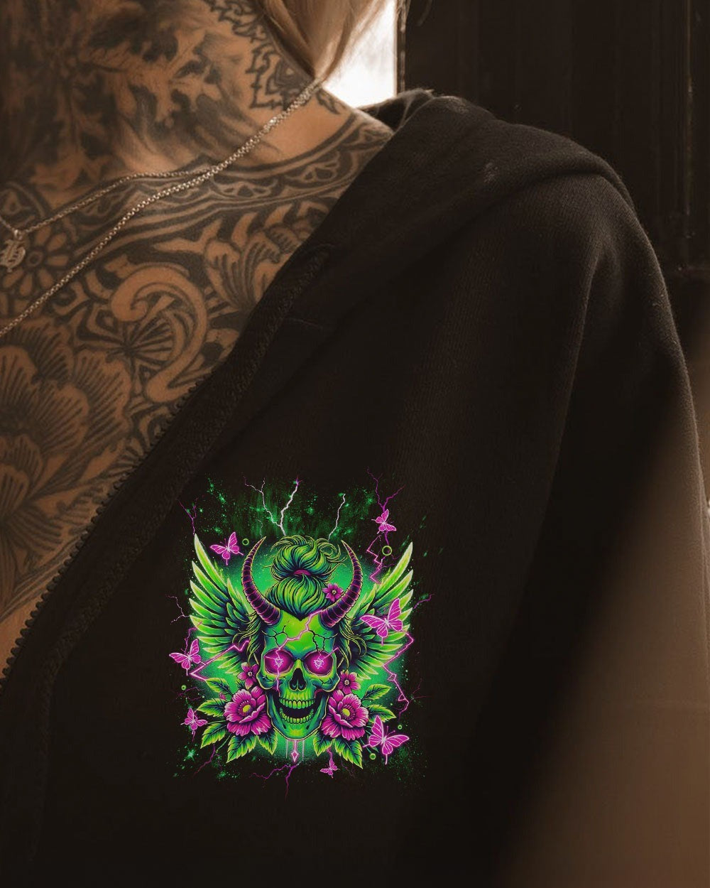 BLISSCORNERS IT'S GOING TO BE ONE OF THOSE DAYS MESSY BUN SKULL ALL OVER PRINT