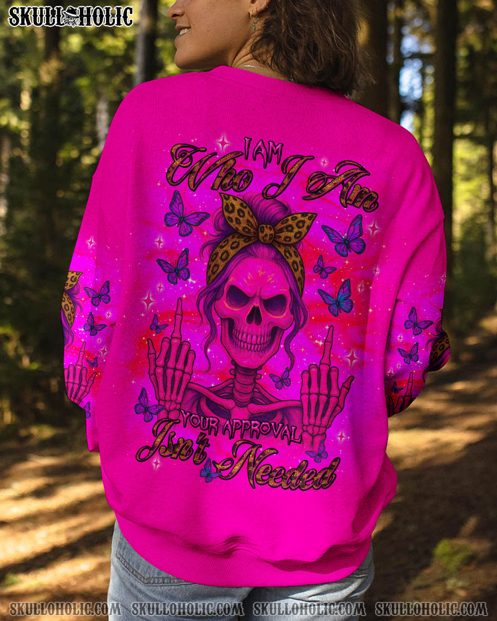 BLISSCORNERS THE GOOD GIRL IN ME ROSE SKULL MESSY BUN ALL OVER PRINT