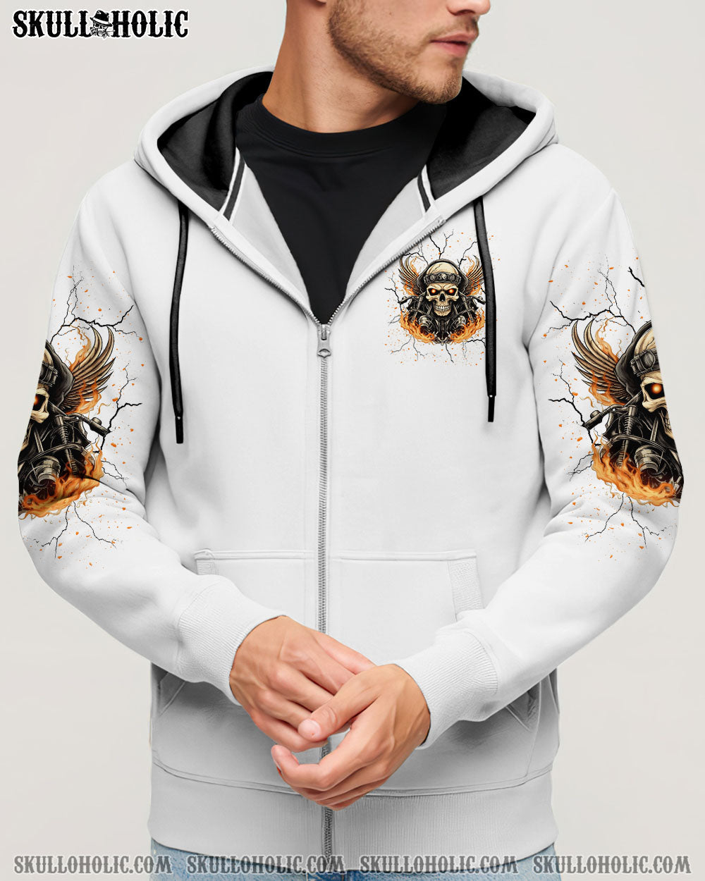 BLISSCORNERS BIKERS SMILE BACK SKULL BIKER ALL OVER PRINT