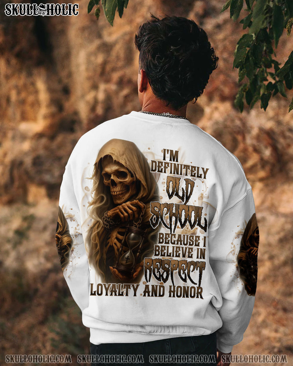 BLISSCORNERS I'M DEFINITELY OLD SCHOOL REAPER SKULL ALL OVER PRINT