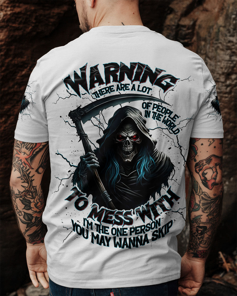 BLISSCORNERS I'M THE PERSON YOU MAY WANNA SKIP SKULL REAPER ALL OVER PRINT