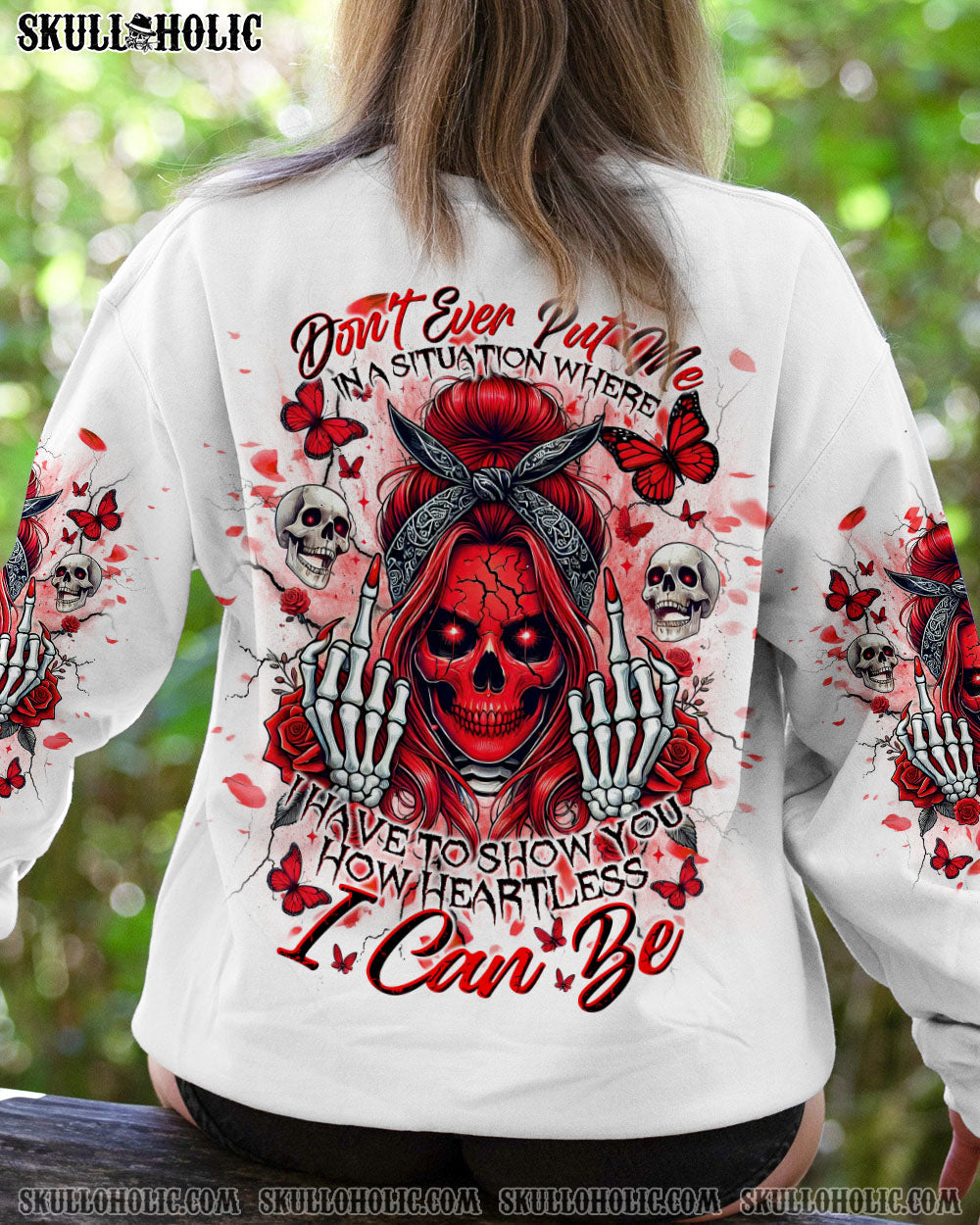 BLISSCORNERS THE GOOD GIRL IN ME GOT TIRED SKULL MESSY BUN TIE DYE ALL OVER PRINT
