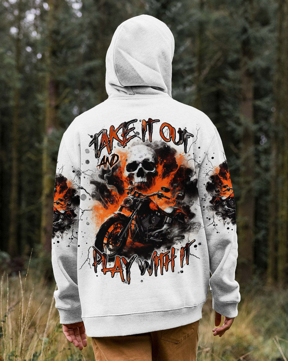 BLISSCORNERS TAKE IT OUT AND PLAY WITH IT BIKER SKULL ALL OVER PRINT
