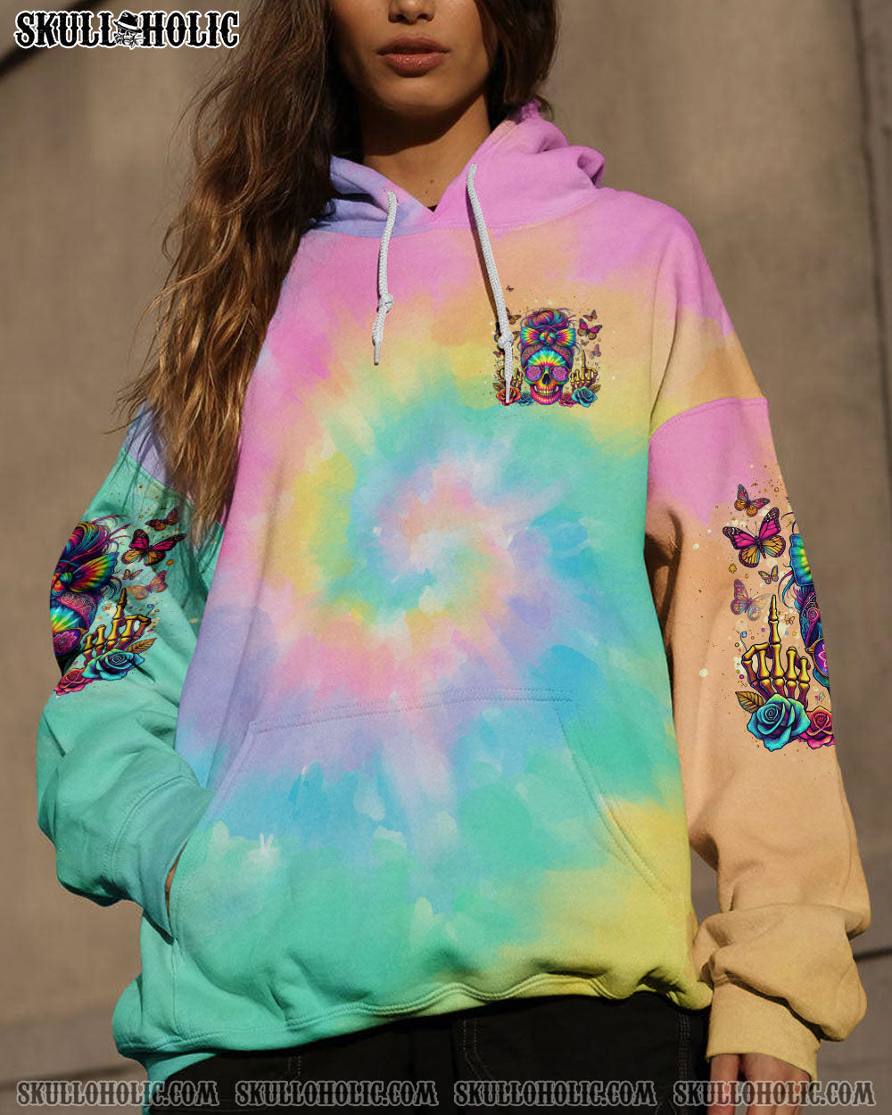 BLISSCORNERS DON'T LIKE MY ATTITUDE MESSY BUN TIE DYE ALL OVER PRINT