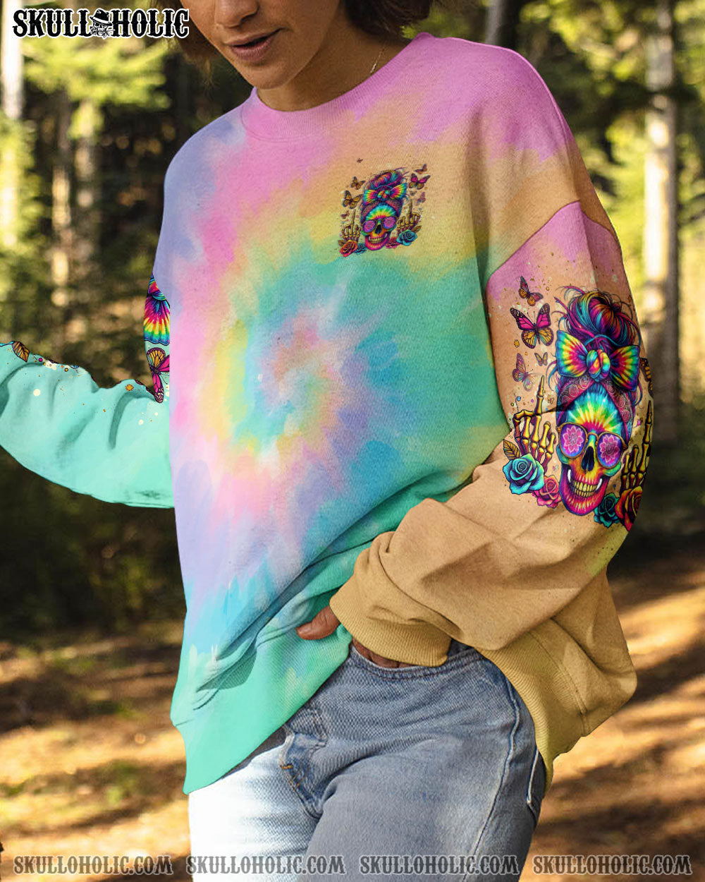BLISSCORNERS DON'T LIKE MY ATTITUDE MESSY BUN TIE DYE ALL OVER PRINT