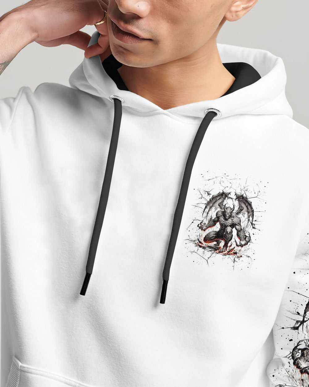 BLISSCORNERS ONE DAY I'M GONNA JUST SAY DEMON SKULL ALL OVER PRINT