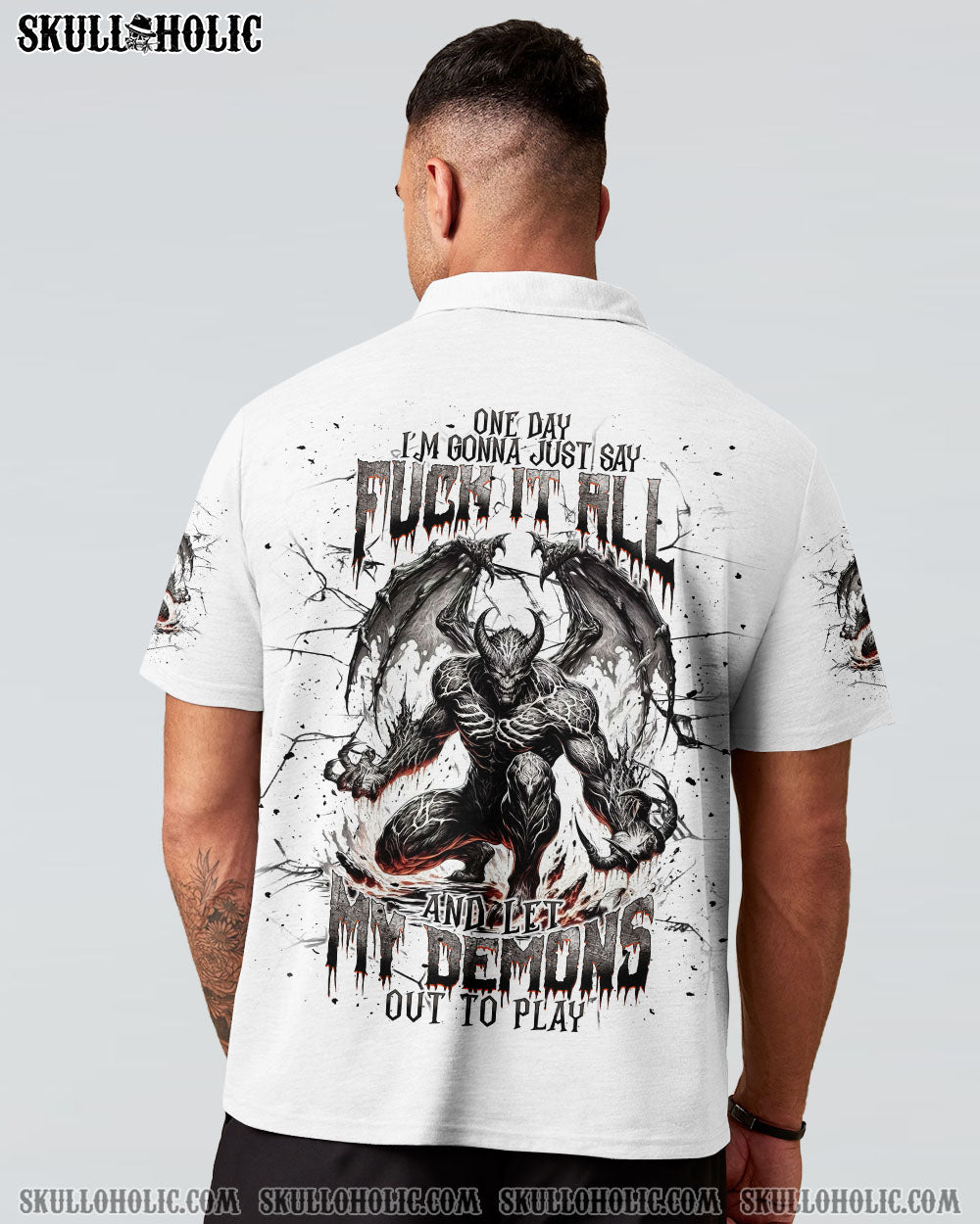 BLISSCORNERS ONE DAY I'M GONNA JUST SAY DEMON SKULL ALL OVER PRINT