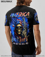 BLISSCORNERS AMERICA LIVE IT LOVE IT OR GET THE HELL OUT ALL OVER PRINT