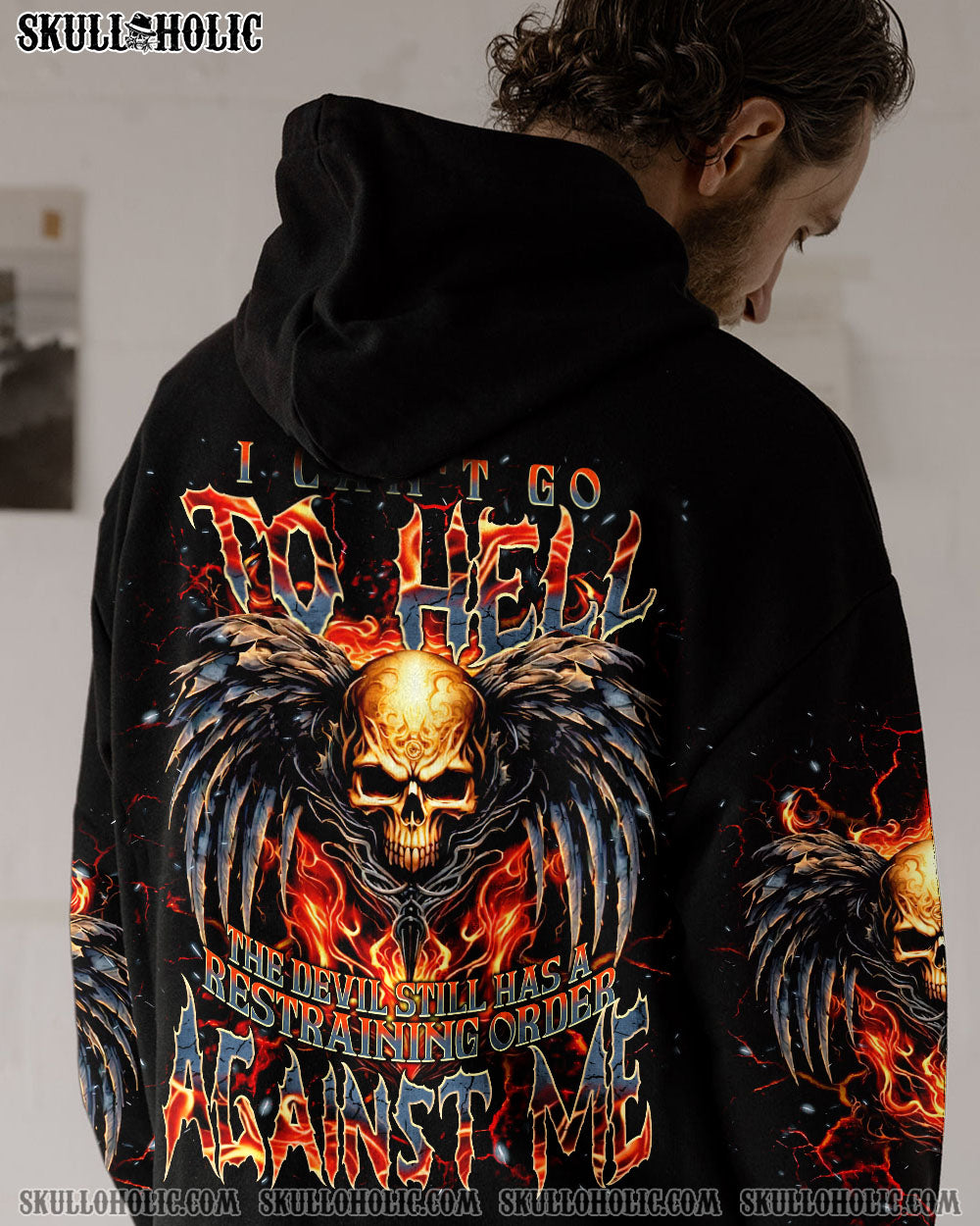 BLISSCORNERS I CAN'T GO TO HELL SKULL WINGS ALL OVER PRINT