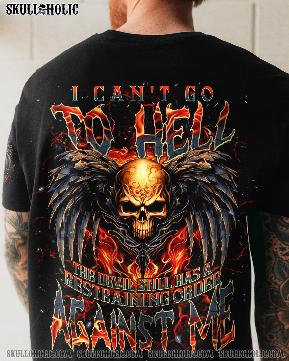 BLISSCORNERS I CAN'T GO TO HELL SKULL WINGS ALL OVER PRINT