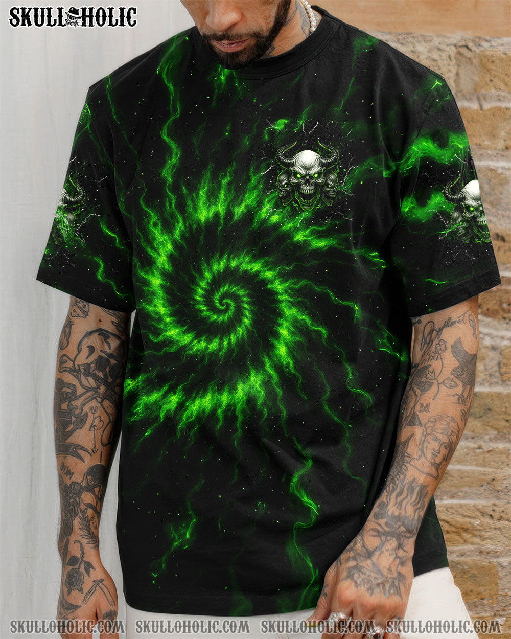 BLISSCORNERS ONE DAY I'M GONNA JUST SAY SKULL DEMON TIE DYE ALL OVER PRINT