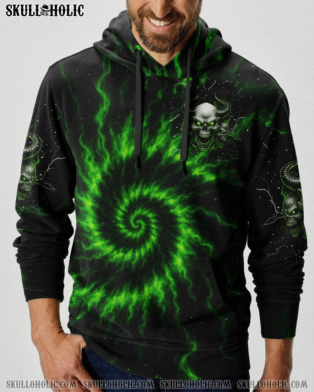 BLISSCORNERS ONE DAY I'M GONNA JUST SAY SKULL DEMON TIE DYE ALL OVER PRINT