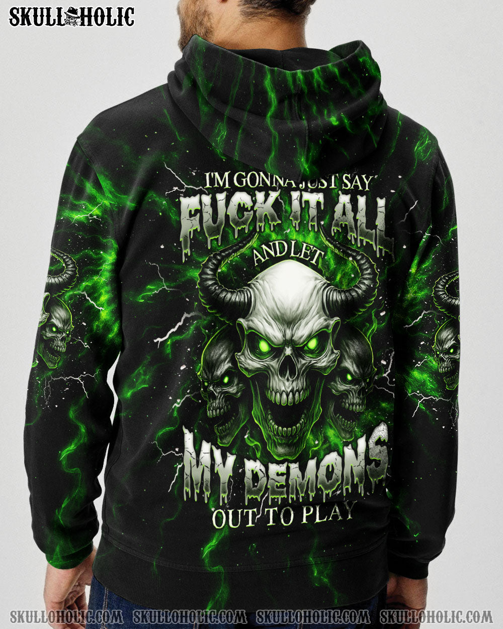 BLISSCORNERS ONE DAY I'M GONNA JUST SAY SKULL DEMON TIE DYE ALL OVER PRINT