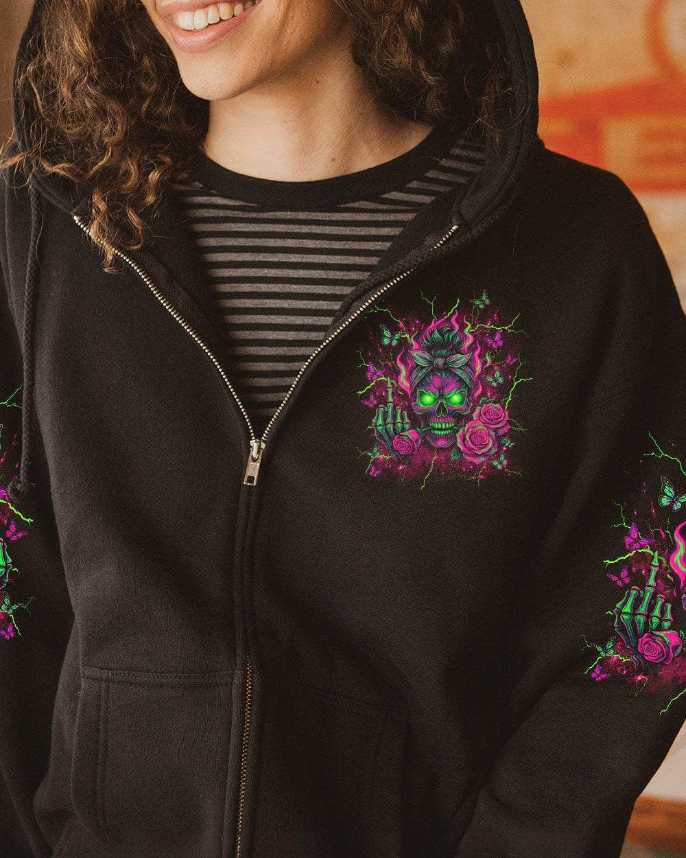 BLISSCORNERS I MATCH ENERGY SKULL MESSY BUN ALL OVER PRINT