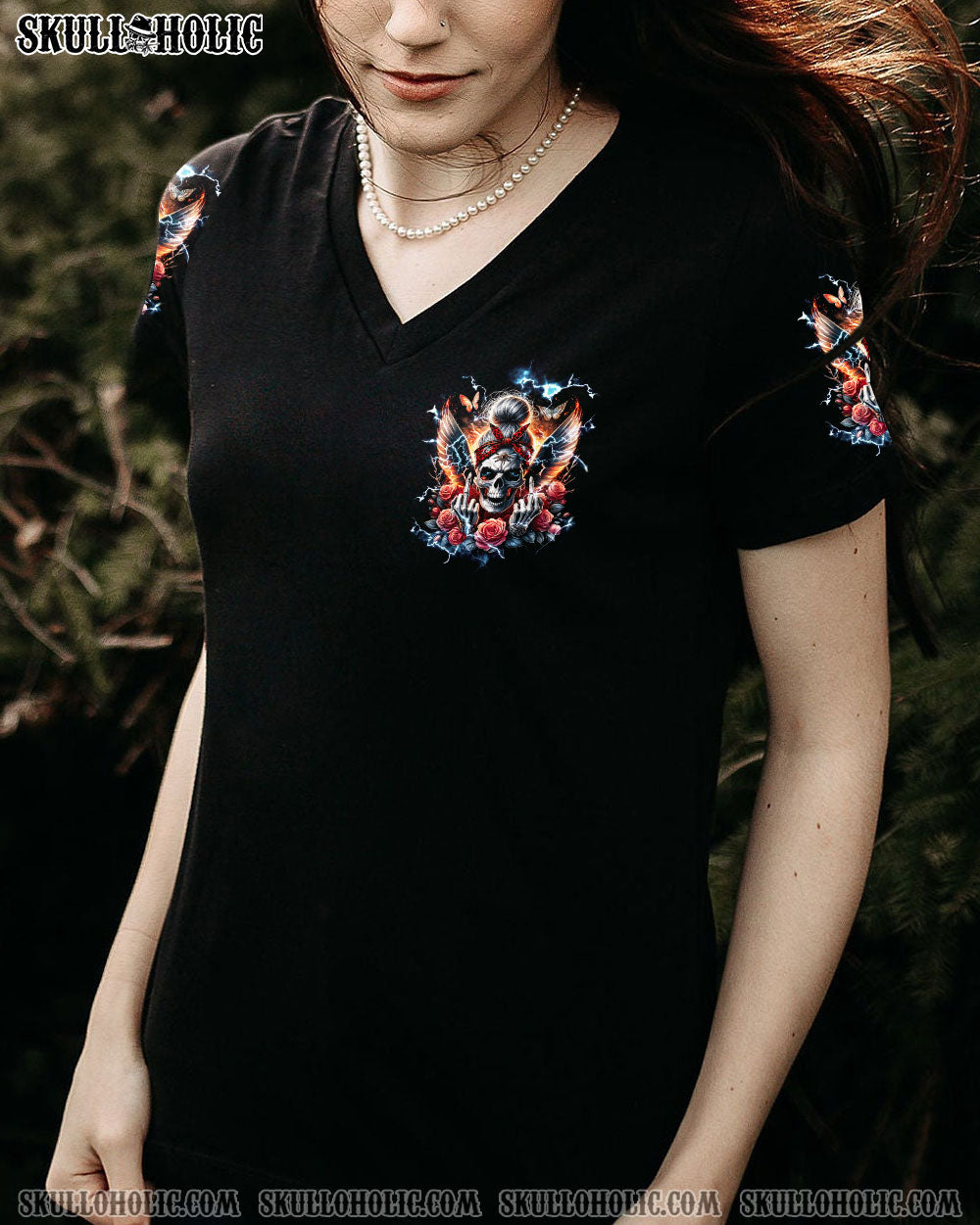 BLISSCORNERS NOT EVERYONE LIKES ME SKULL MESSY BUN ALL OVER PRINT
