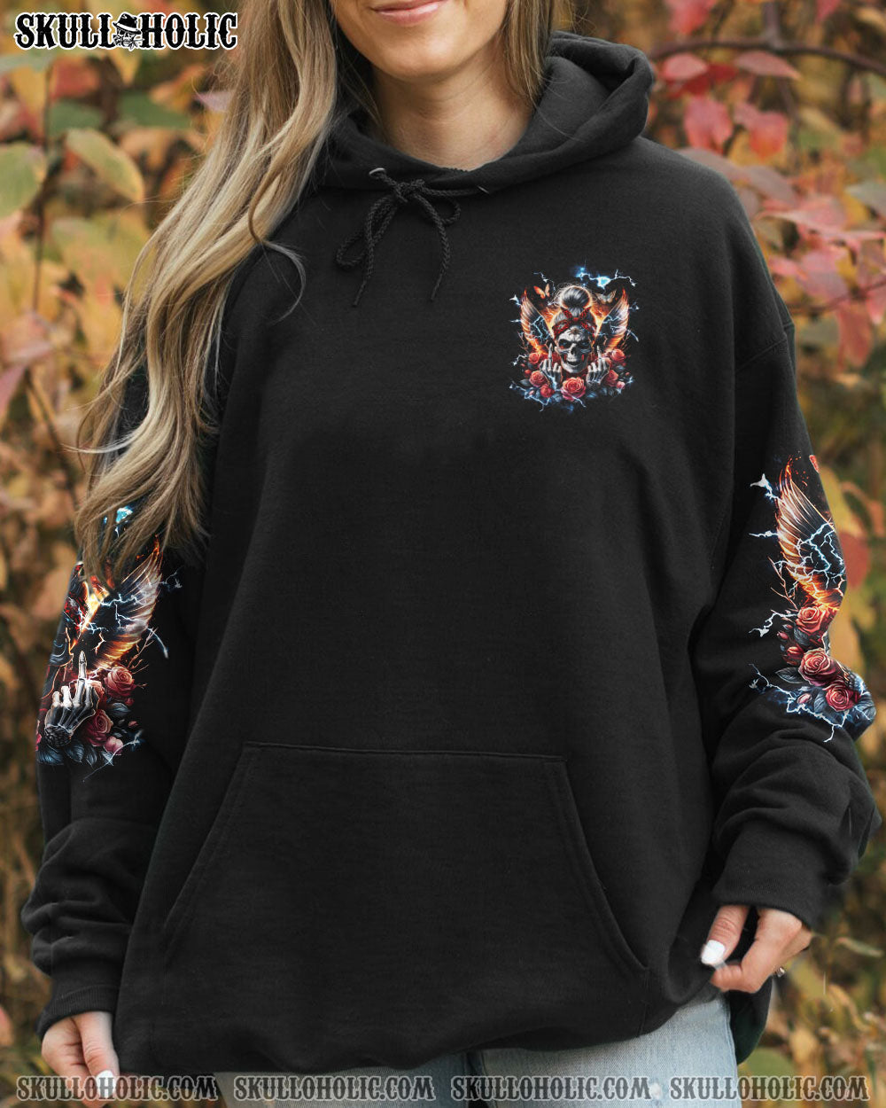 BLISSCORNERS NOT EVERYONE LIKES ME SKULL MESSY BUN ALL OVER PRINT