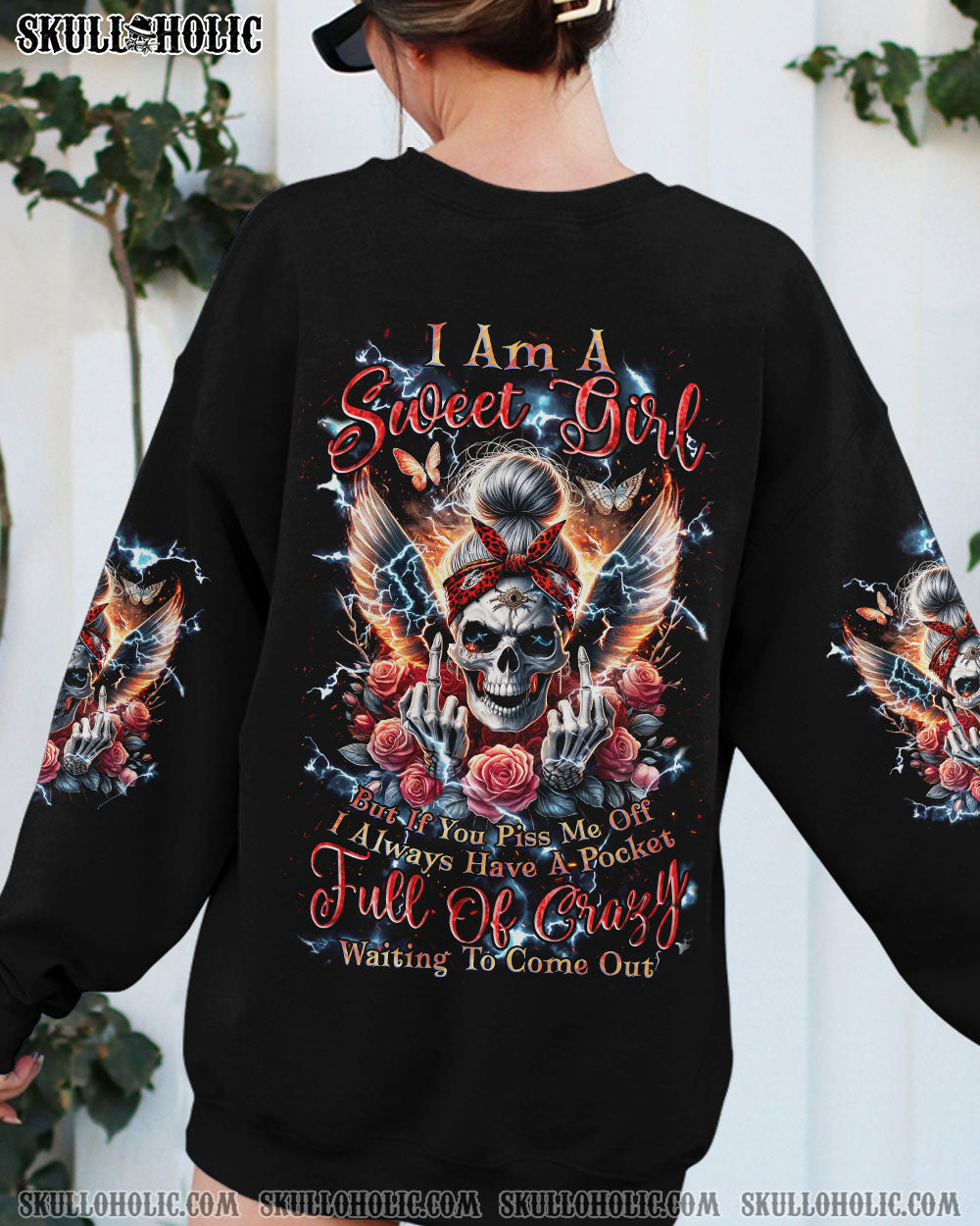 BLISSCORNERS NOT EVERYONE LIKES ME SKULL MESSY BUN ALL OVER PRINT