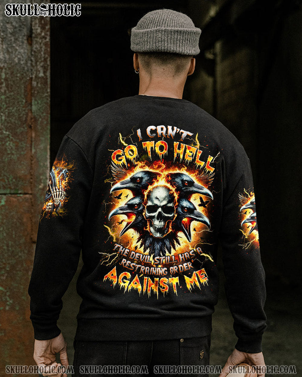 BLISSCORNERS I CAN'T GO TO HELL RAVEN SKULL ALL OVER PRINT - TLNZ0302252