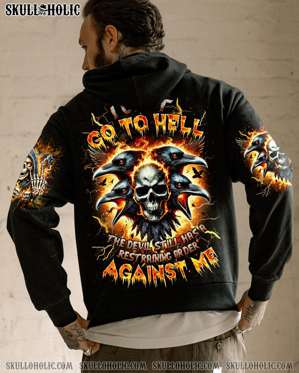 BLISSCORNERS I CAN'T GO TO HELL RAVEN SKULL ALL OVER PRINT - TLNZ0302252