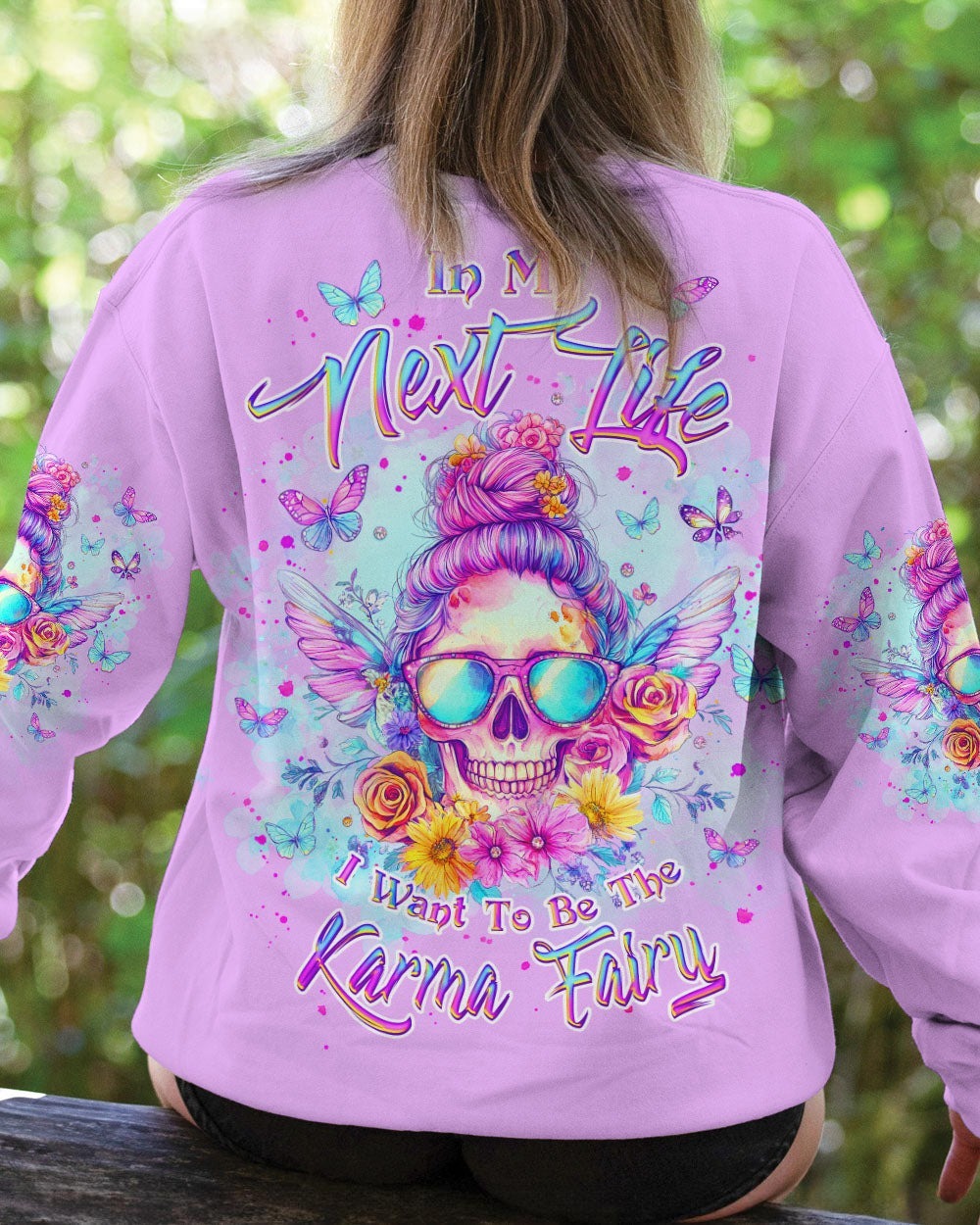 BLISSCORNERS JUDGE ME WHEN SKULL MESSY BUN ALL OVER PRINT