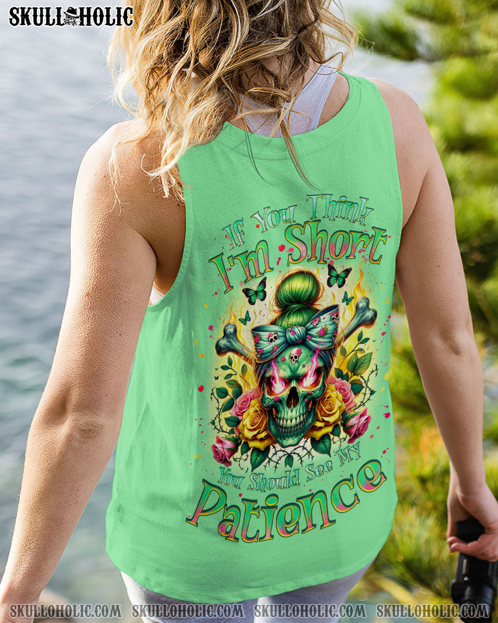BLISSCORNERS THE GOOD GIRL IN ME MESSY BUN SKULL ALL OVER PRINT