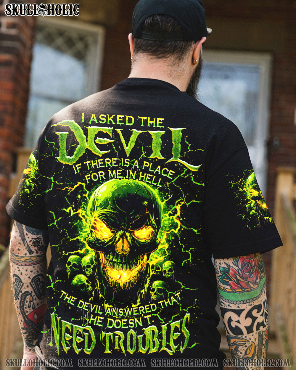 BLISSCORNERS I ASKED THE DEVIL SKULL MADLY ALL OVER PRINT