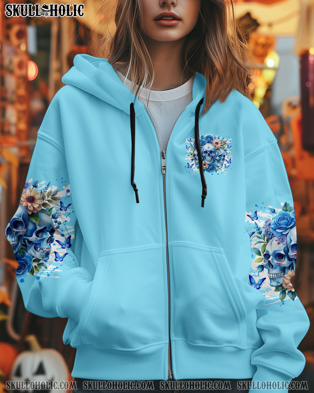 BLISSCORNERS I HAVE 3 SIDES 3 SKULLS ROSE ALL OVER PRINT