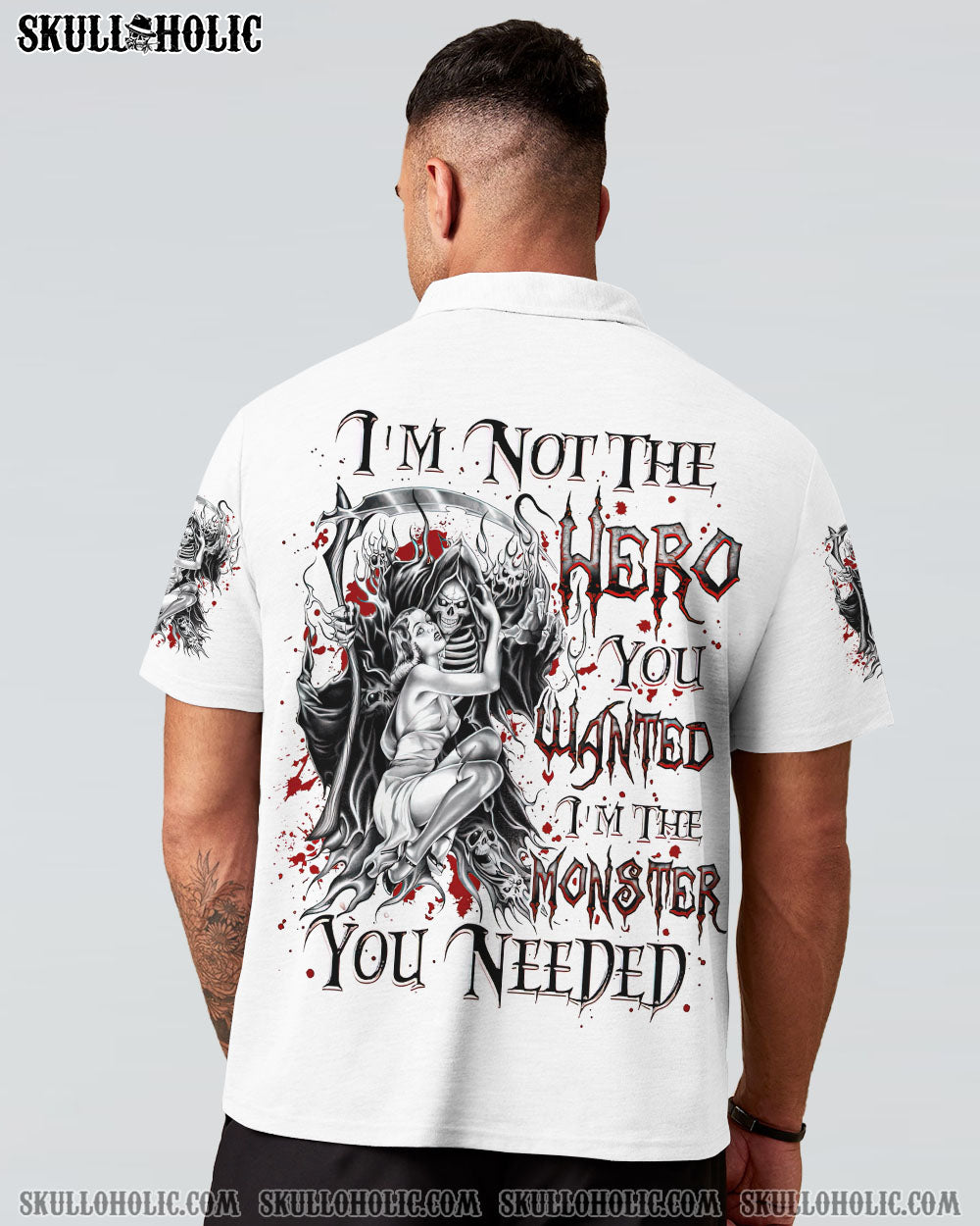 BLISSCORNERS I'M NOT THE HERO YOU WANTED REAPER ALL OVER PRINT