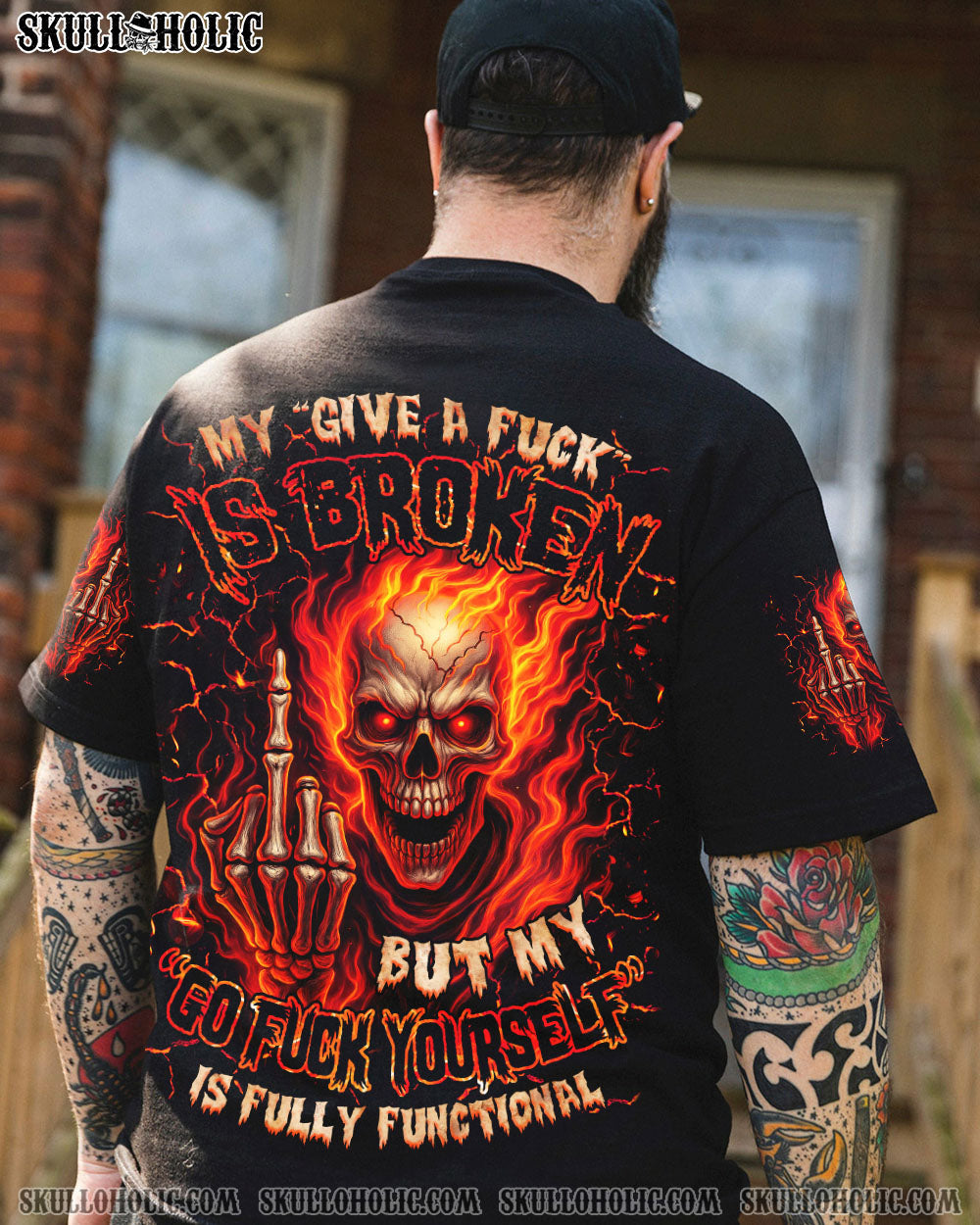 BLISSCORNERS MY GIVE A F IS BROKEN SKULL FIRE ALL OVER PRINT