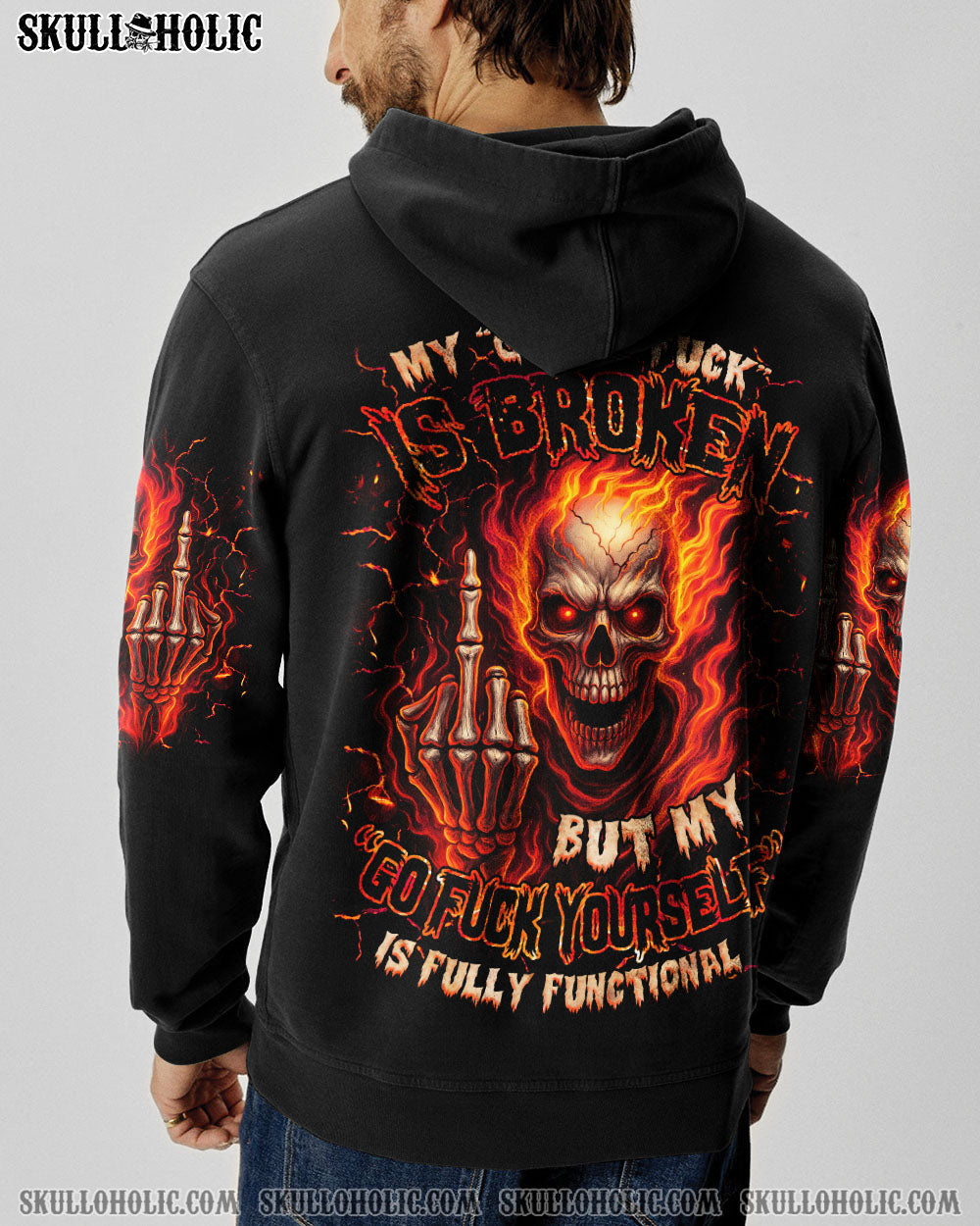 BLISSCORNERS MY GIVE A F IS BROKEN SKULL FIRE ALL OVER PRINT