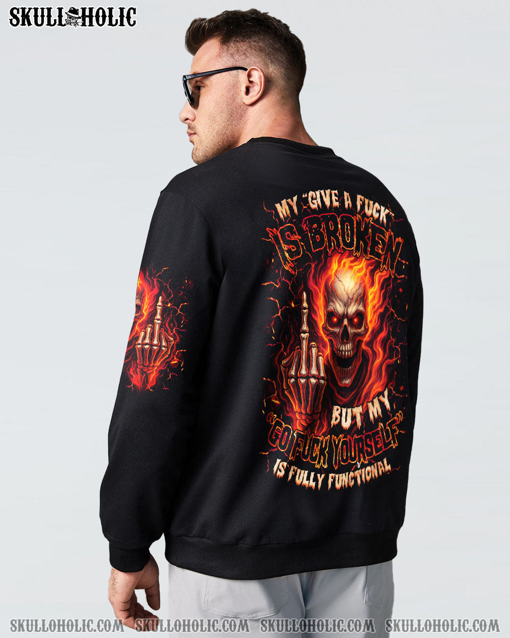 BLISSCORNERS MY GIVE A F IS BROKEN SKULL FIRE ALL OVER PRINT