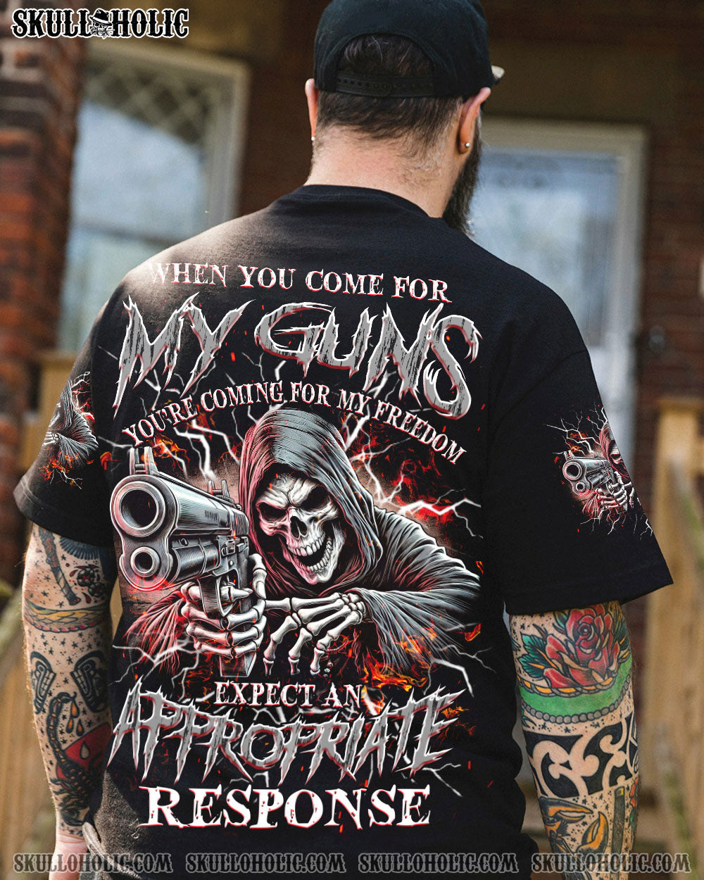 BLISSCORNERS WHEN YOU COME FOR MY G REAPER SKULL ALL OVER PRINT