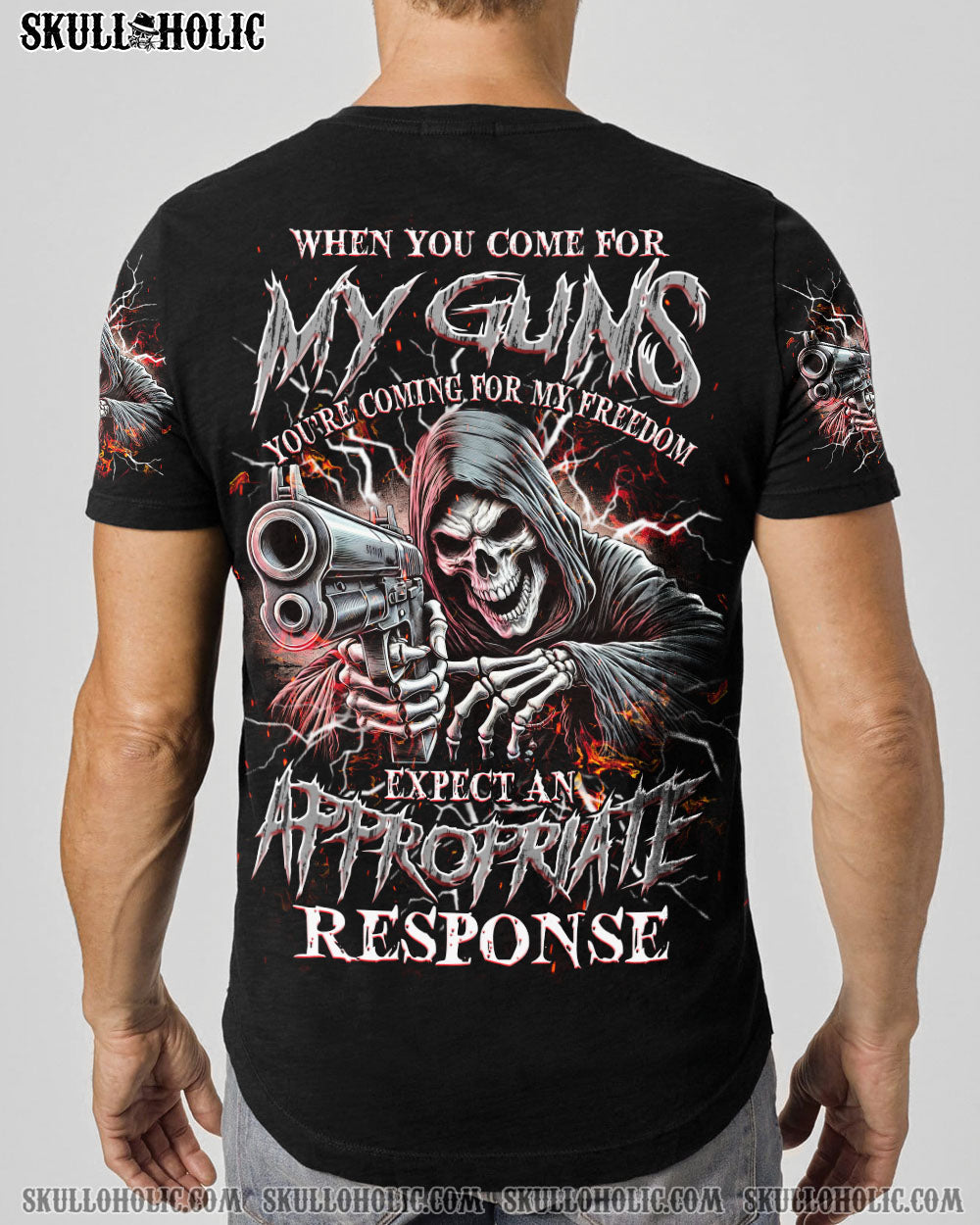 BLISSCORNERS WHEN YOU COME FOR MY G REAPER SKULL ALL OVER PRINT