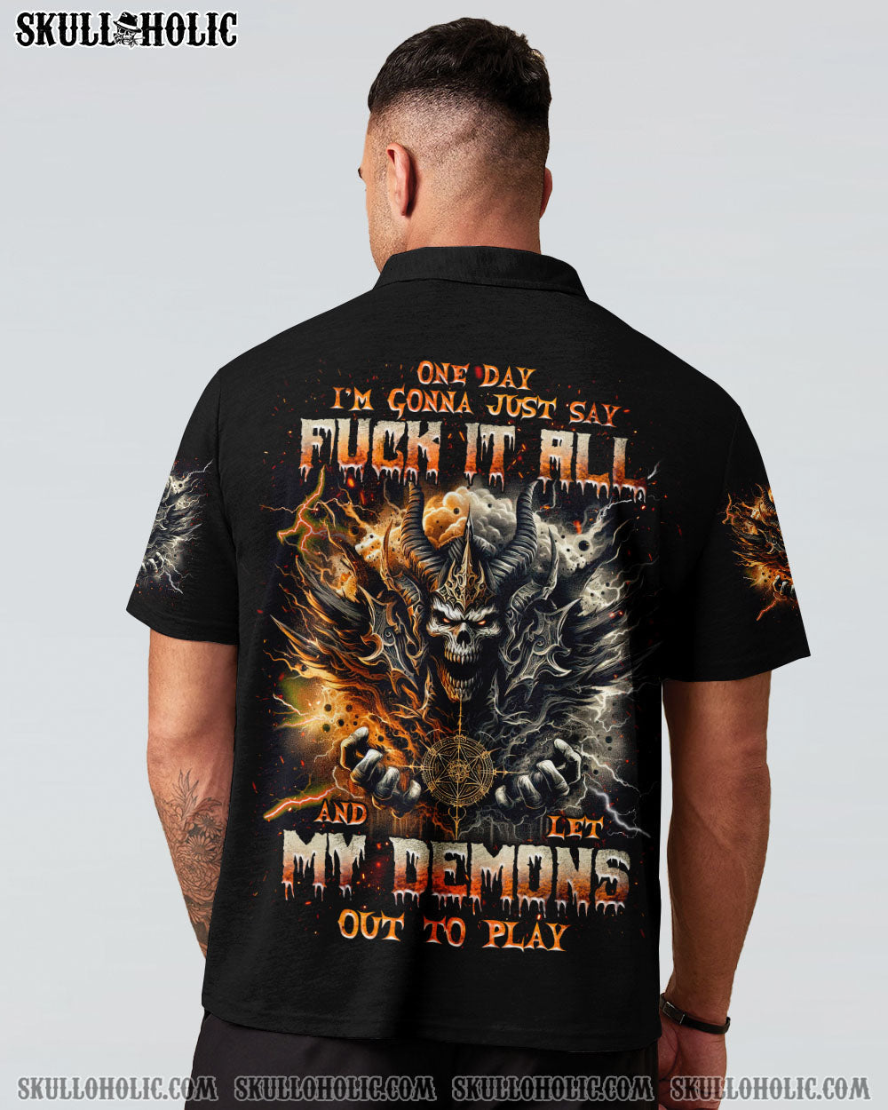 BLISSCORNERS ONE DAY I'M GONNA JUST SAY DEMON SKULL ALL OVER PRINT