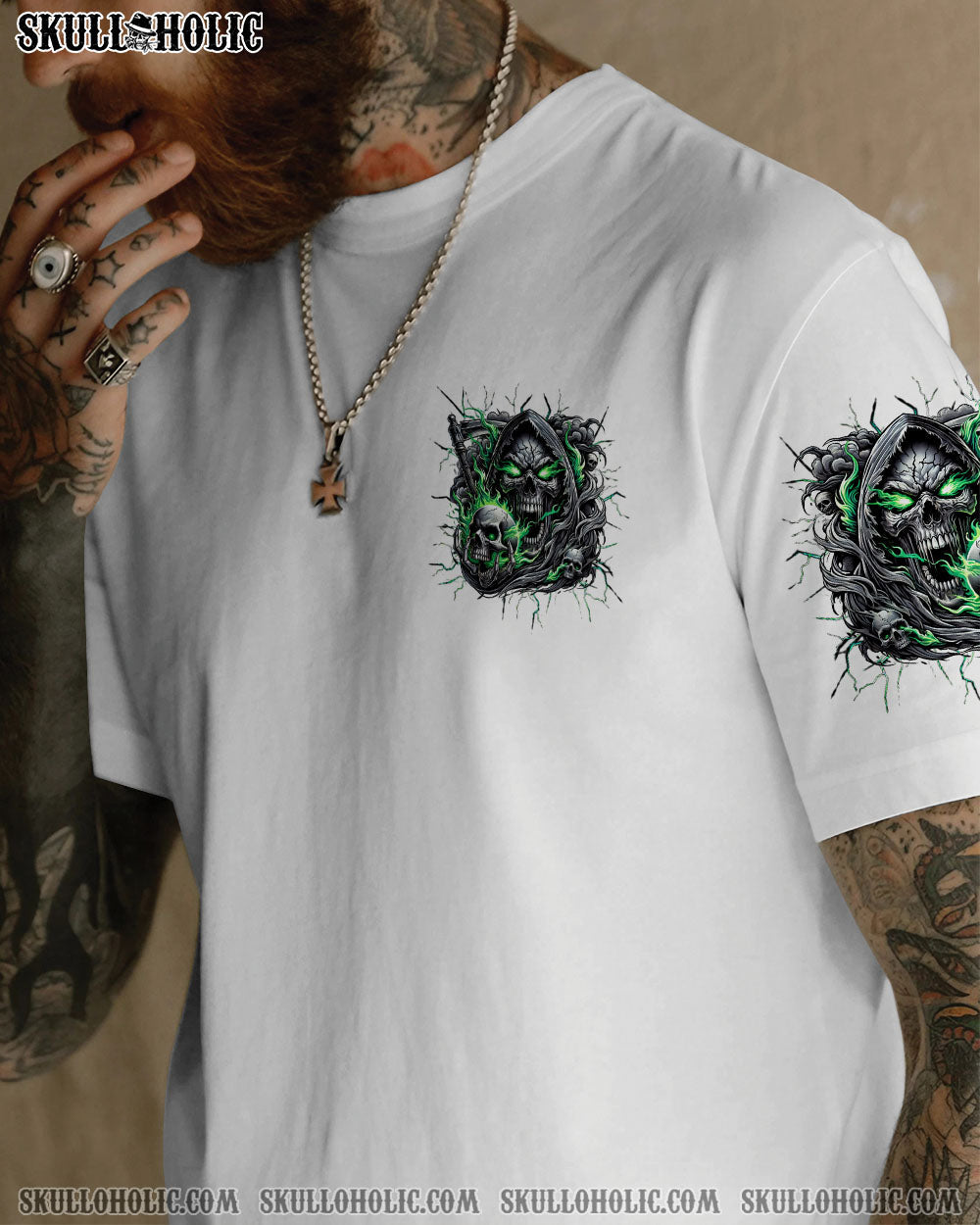 BLISSCORNERS FIGHT ME IF YOU WISH REAPER SKULL ALL OVER PRINT - TLNZ0802251