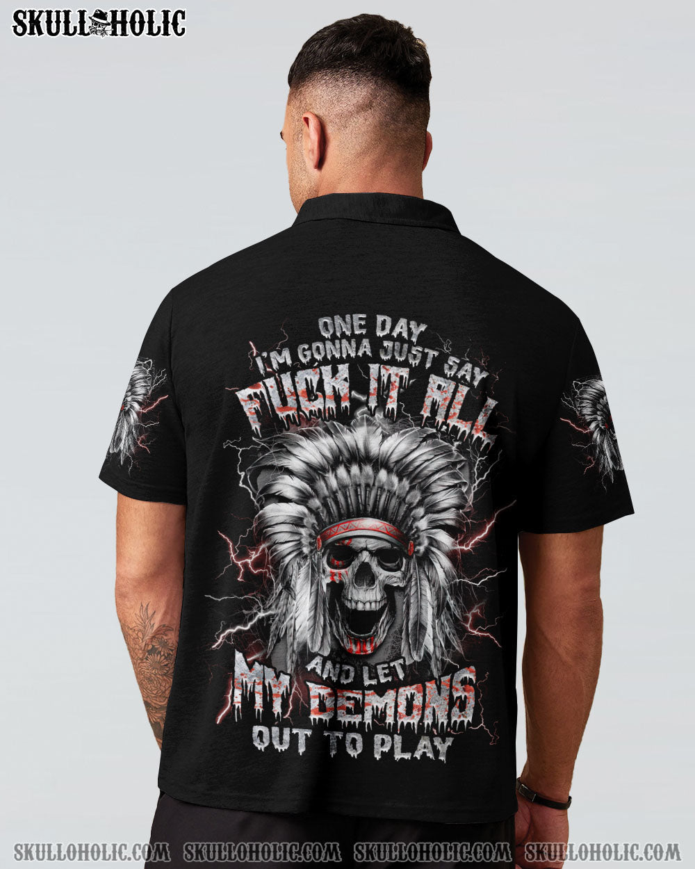 BLISSCORNERS ONE DAY I'M GONNA JUST SAY SKULL NATIVE ALL OVER PRINT