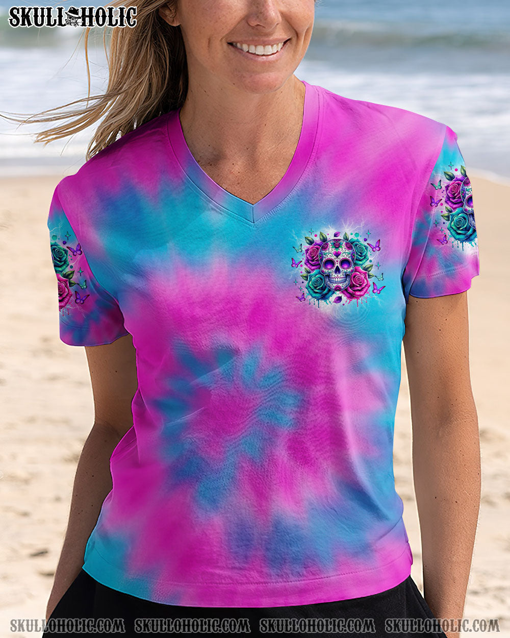 BLISSCORNERS I'M NOT ANTI-SOCIAL SKULL FLOWER ALL OVER PRINT