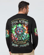 BLISSCORNERS BLAME YOURSELF SKULL WOLF ALL OVER PRINT