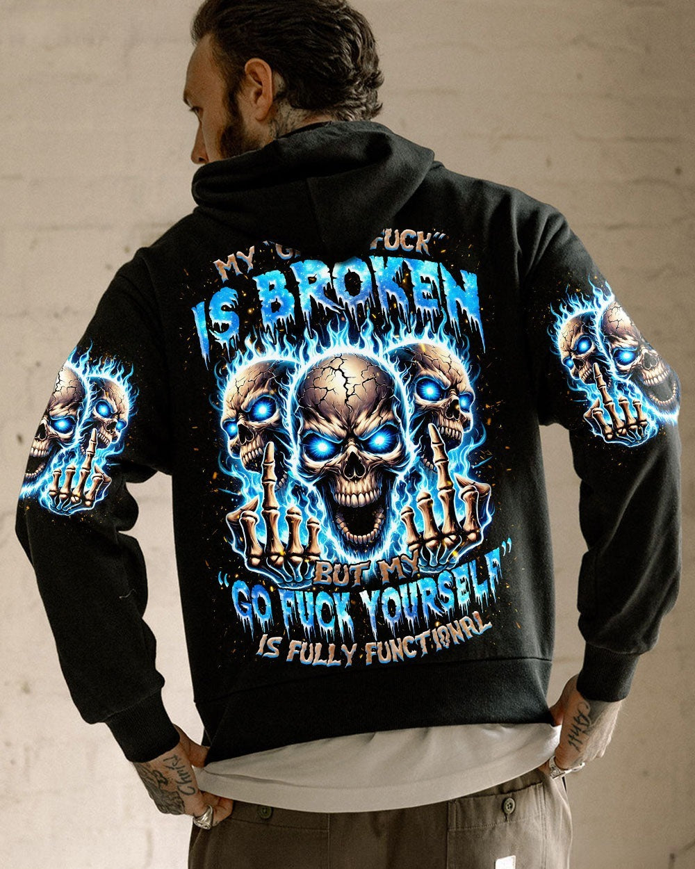 BLISSCORNERS MY GIVE A F IS BROKEN SKULL ALL OVER PRINT
