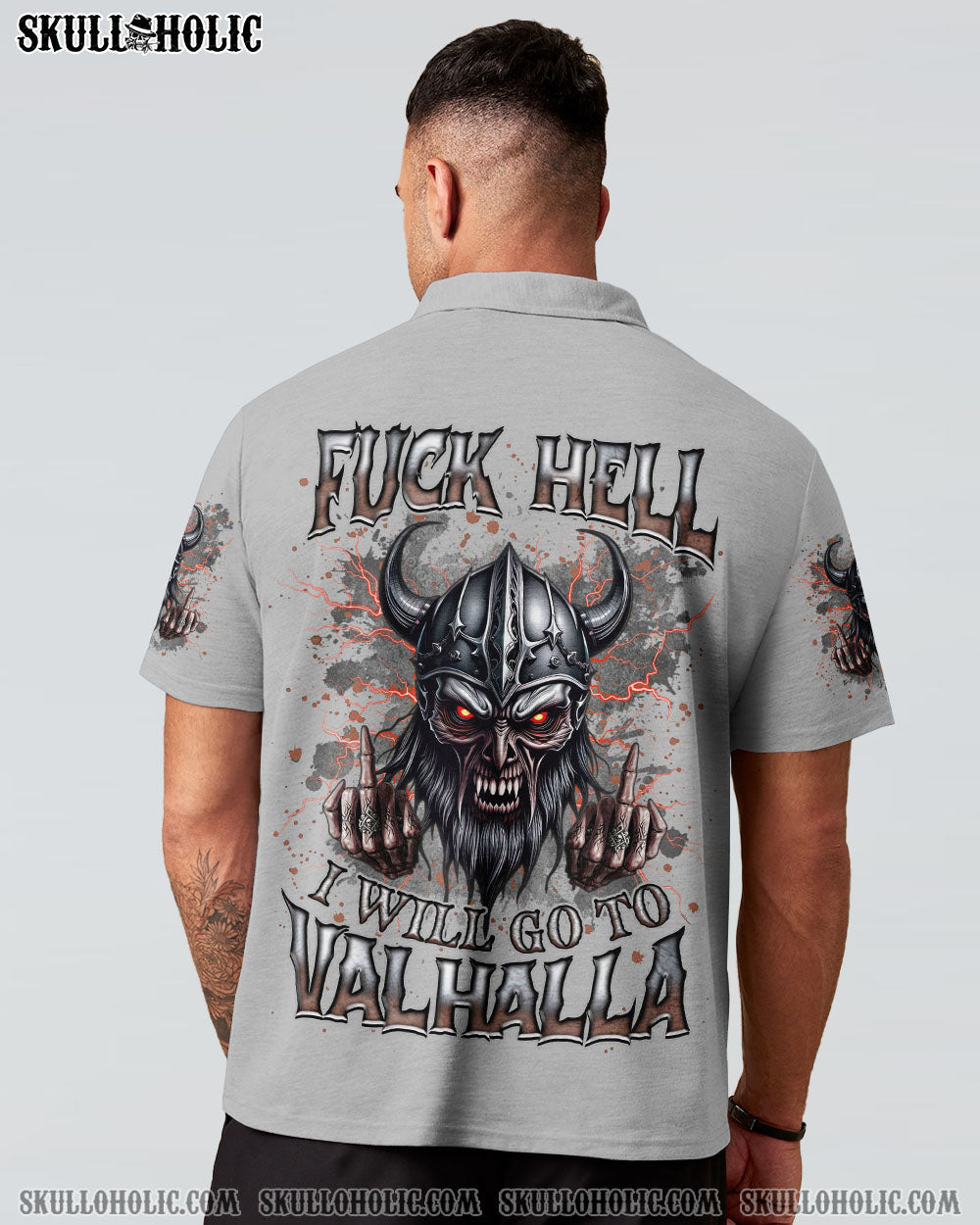 BLISSCORNERS I WILL GO TO VALHALLA VIKING SKULL ALL OVER PRINT