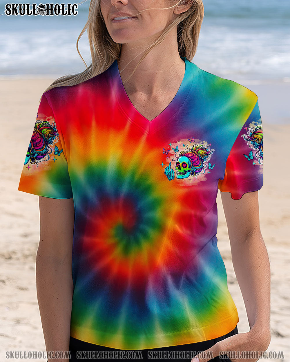 BLISSCORNERS F AROUND AND FIND OUT SKULL MESSY BUN ALL OVER PRINT