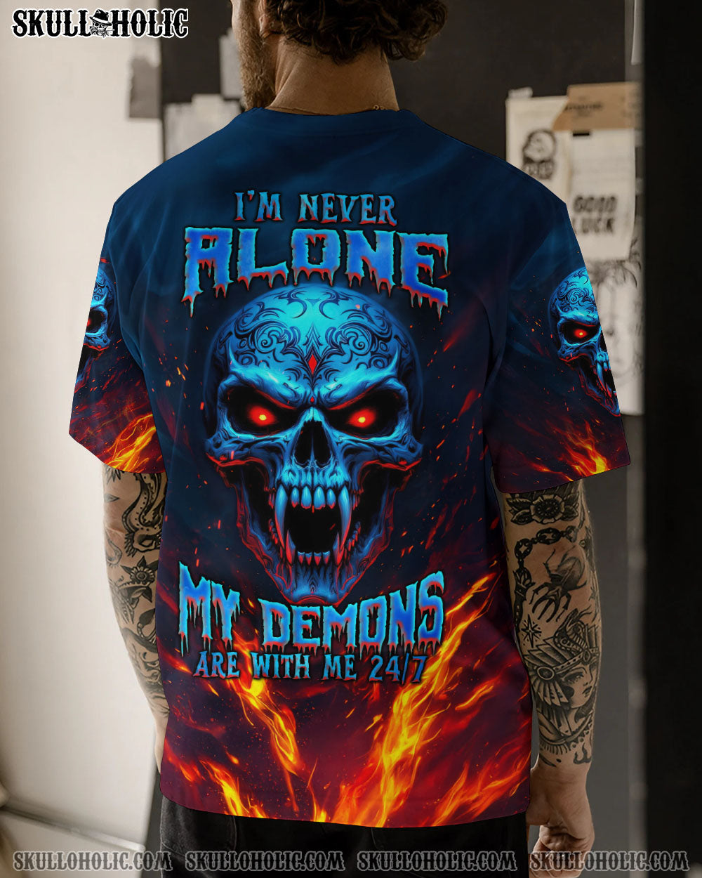 BLISSCORNERS I'M NEVER ALONE MY DEMONS ARE WITH ME 24/7 ALL OVER PRINT