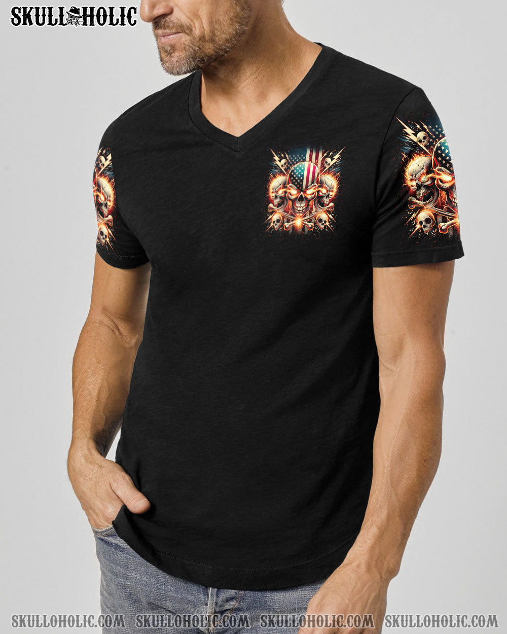 BLISSCORNERS EVEN THE DEVIL ON MY SHOULDER SKULL ALL OVER PRINT