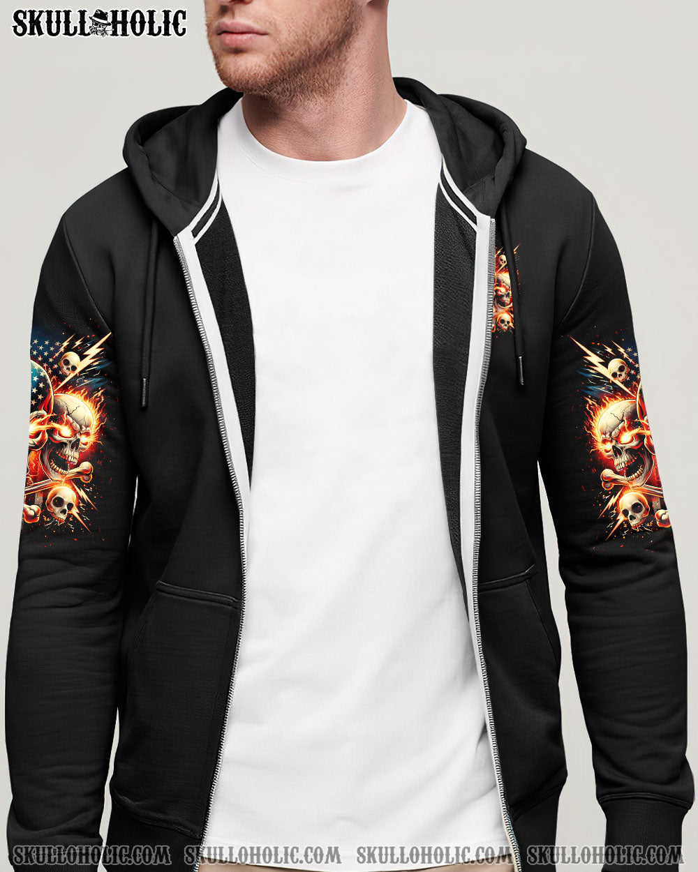 BLISSCORNERS EVEN THE DEVIL ON MY SHOULDER SKULL ALL OVER PRINT