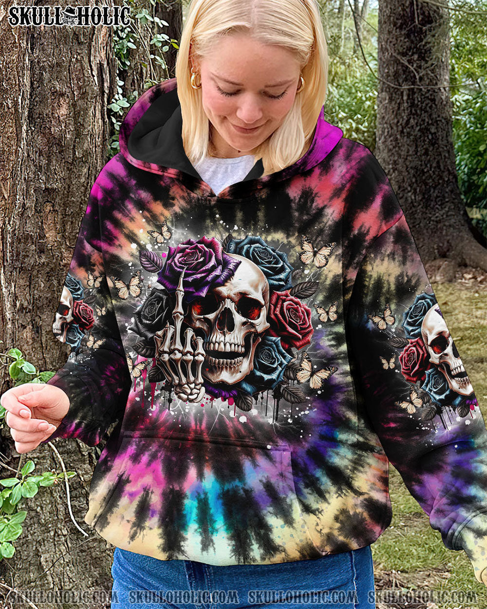 BLISSCORNERS I NEED MORE SWEAR WORDS TODAY SKULL TIE DYE ALL OVER PRINT