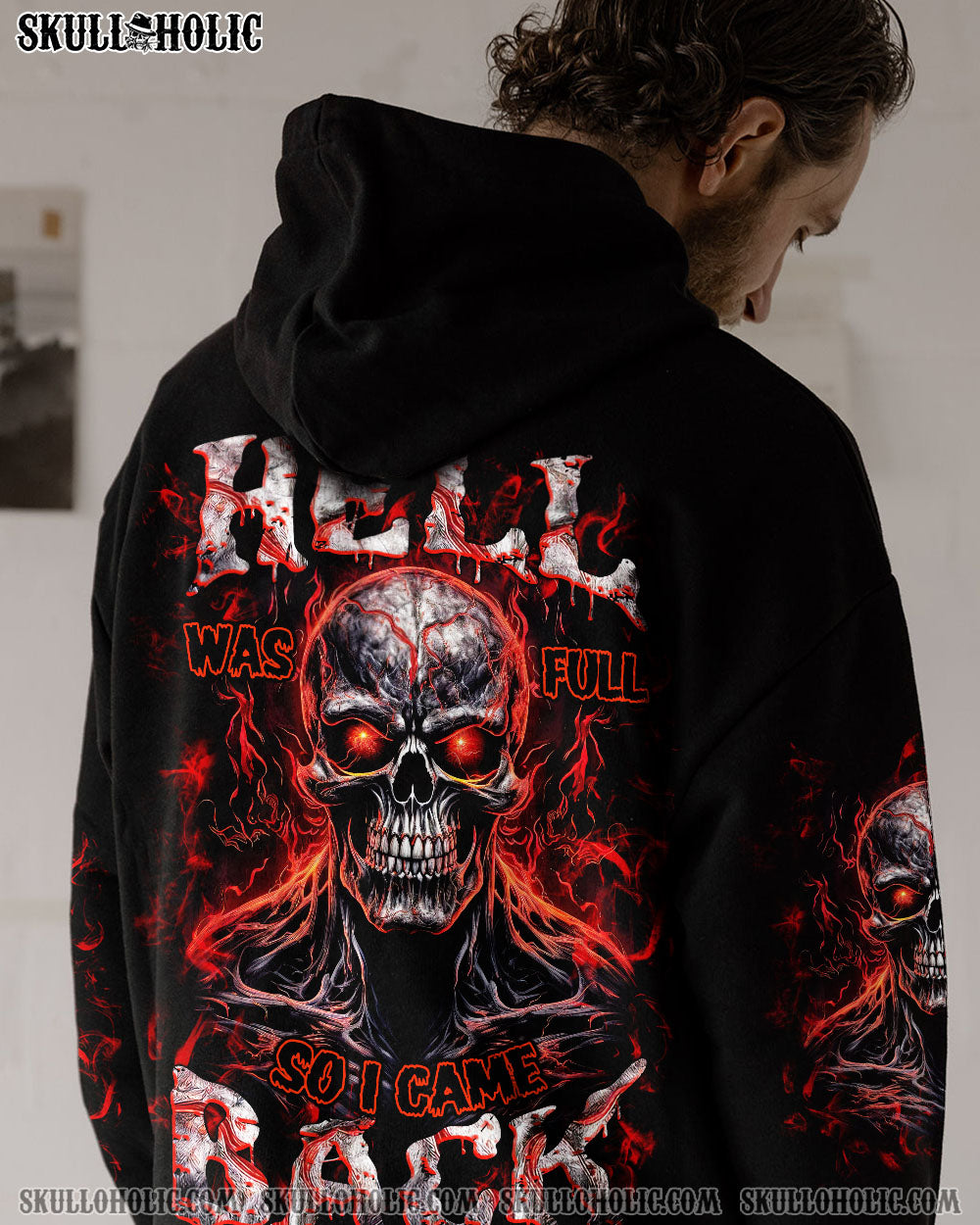 BLISSCORNERS HELL WAS FULL SO I CAME BACK SKULL ALL OVER PRINT
